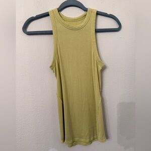 lululemon athletica Yellow tight crew neck Tank Top